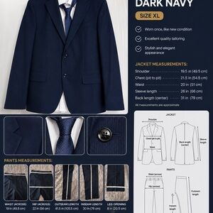 Dark Navy Men's Suit Jacket & Pants - Classic Two-Piece Suit